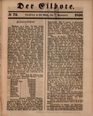 Der Eilbote Samstag 7. September 1850