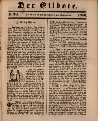 Der Eilbote Samstag 21. September 1850