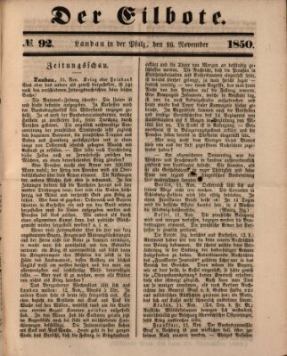 Der Eilbote Samstag 16. November 1850