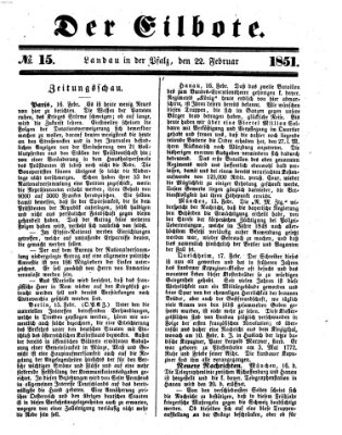 Der Eilbote Samstag 22. Februar 1851