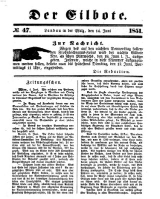 Der Eilbote Samstag 14. Juni 1851