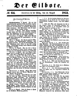 Der Eilbote Mittwoch 13. August 1851