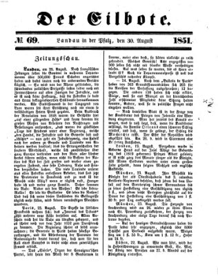 Der Eilbote Samstag 30. August 1851