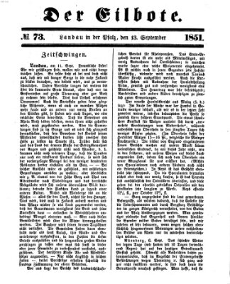 Der Eilbote Donnerstag 18. September 1851