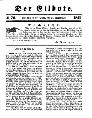 Der Eilbote Mittwoch 24. September 1851