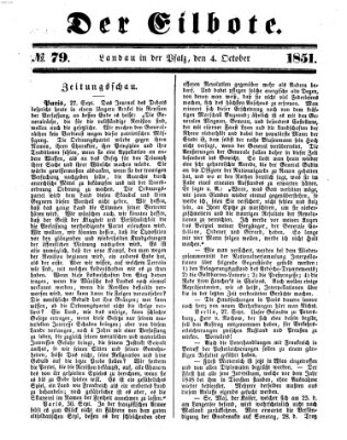 Der Eilbote Samstag 4. Oktober 1851