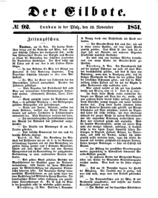 Der Eilbote Mittwoch 19. November 1851