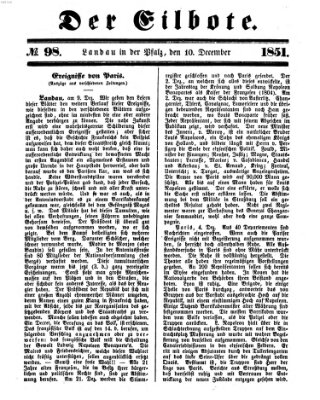 Der Eilbote Mittwoch 10. Dezember 1851