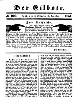 Der Eilbote Mittwoch 17. Dezember 1851