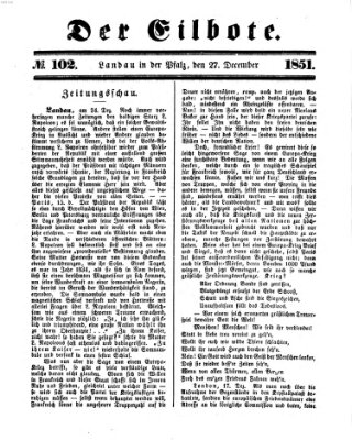 Der Eilbote Samstag 27. Dezember 1851