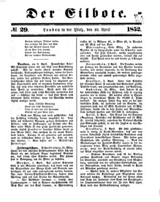 Der Eilbote Samstag 10. April 1852