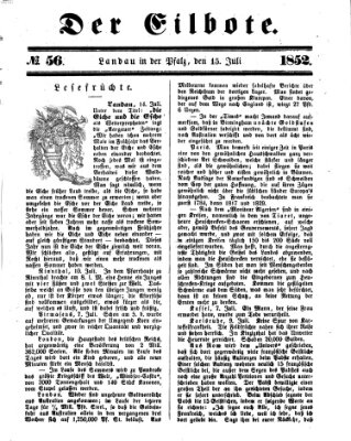 Der Eilbote Donnerstag 15. Juli 1852