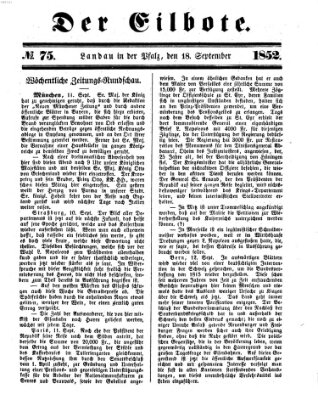 Der Eilbote Samstag 18. September 1852