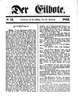 Der Eilbote Donnerstag 10. Februar 1853