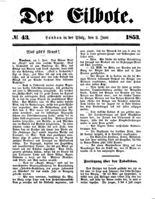 Der Eilbote Donnerstag 2. Juni 1853