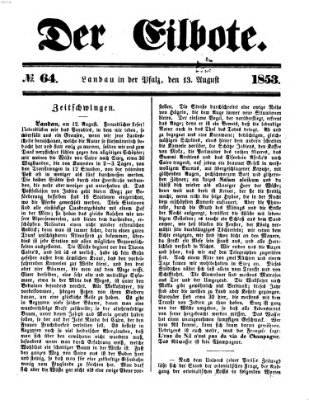 Der Eilbote Samstag 13. August 1853