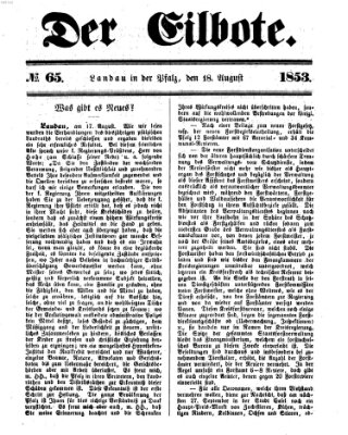 Der Eilbote Donnerstag 18. August 1853