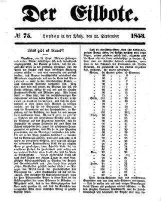 Der Eilbote Donnerstag 22. September 1853