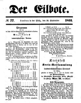 Der Eilbote Donnerstag 29. September 1853