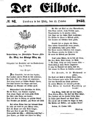 Der Eilbote Donnerstag 13. Oktober 1853