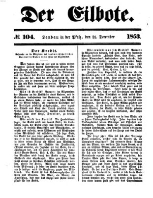 Der Eilbote Samstag 31. Dezember 1853