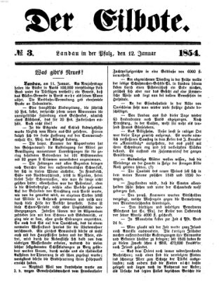 Der Eilbote Donnerstag 12. Januar 1854