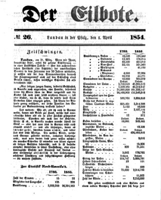 Der Eilbote Samstag 1. April 1854