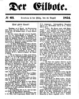 Der Eilbote Donnerstag 10. August 1854