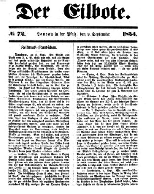 Der Eilbote Samstag 9. September 1854