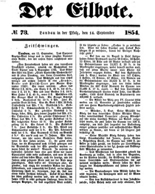 Der Eilbote Donnerstag 14. September 1854