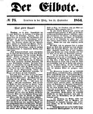 Der Eilbote Donnerstag 21. September 1854