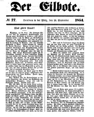 Der Eilbote Donnerstag 28. September 1854