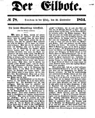 Der Eilbote Samstag 30. September 1854