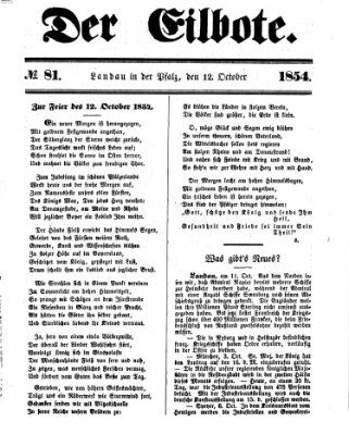 Der Eilbote Donnerstag 12. Oktober 1854