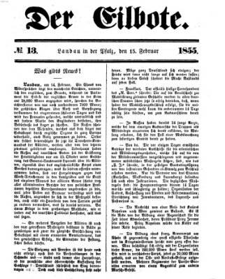 Der Eilbote Donnerstag 15. Februar 1855