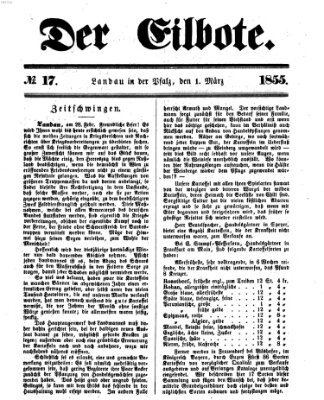 Der Eilbote Donnerstag 1. März 1855