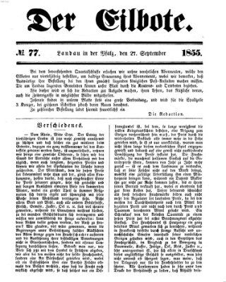 Der Eilbote Donnerstag 27. September 1855