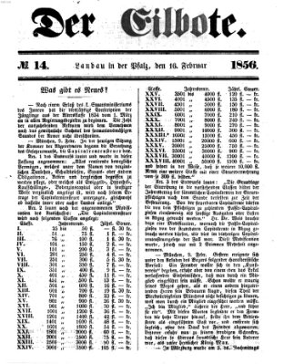 Der Eilbote Samstag 16. Februar 1856