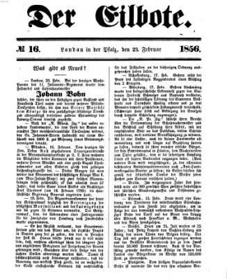 Der Eilbote Samstag 23. Februar 1856