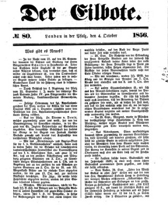 Der Eilbote Samstag 4. Oktober 1856