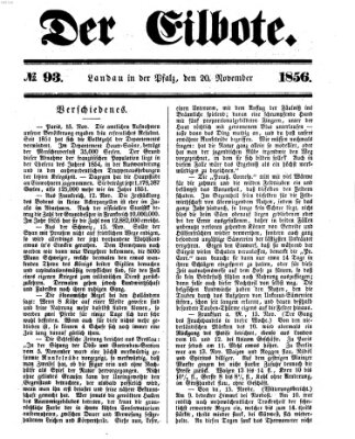 Der Eilbote Donnerstag 20. November 1856