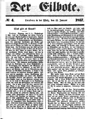 Der Eilbote Donnerstag 15. Januar 1857