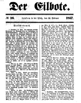 Der Eilbote Donnerstag 26. Februar 1857