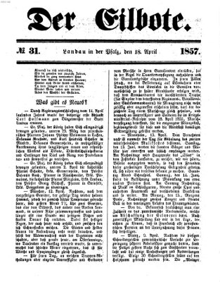 Der Eilbote Samstag 18. April 1857