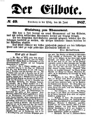 Der Eilbote Samstag 20. Juni 1857