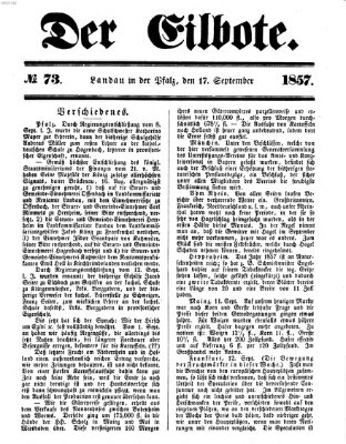 Der Eilbote Donnerstag 17. September 1857