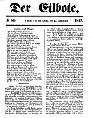 Der Eilbote Donnerstag 12. November 1857