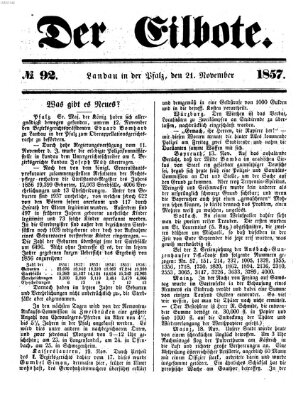 Der Eilbote Samstag 21. November 1857