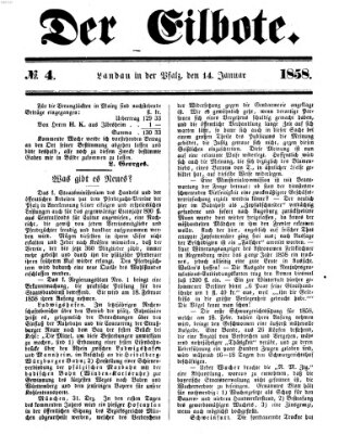 Der Eilbote Donnerstag 14. Januar 1858