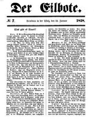 Der Eilbote Samstag 23. Januar 1858